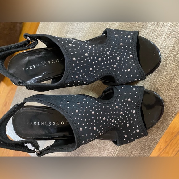 Karen Scott black silver heels - Picture 2 of 6